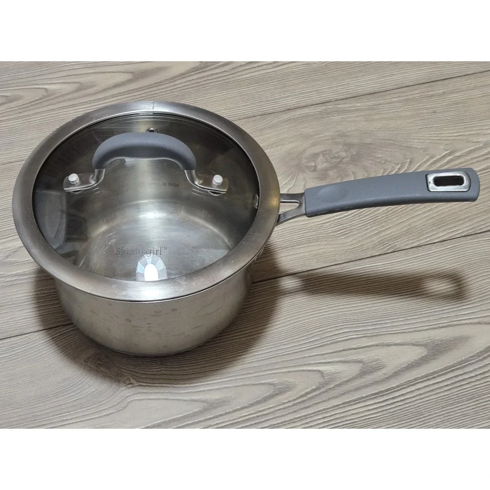Skinnygirl Stainless‎ Steel Pot 2.7 Quart /w Lid Induction Ready Rare Pan Skinny
